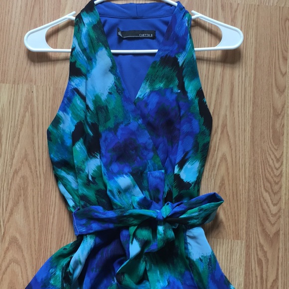 Gorgeous blue/green maxi dress; size 10 - Picture 2 of 8